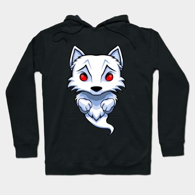 Ghost White Wolf Hoodie by Prescillian Art